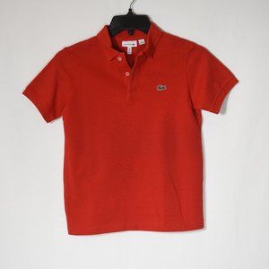 Lacoste Boys Red Short Sleeve Polo Shirt. Size 10